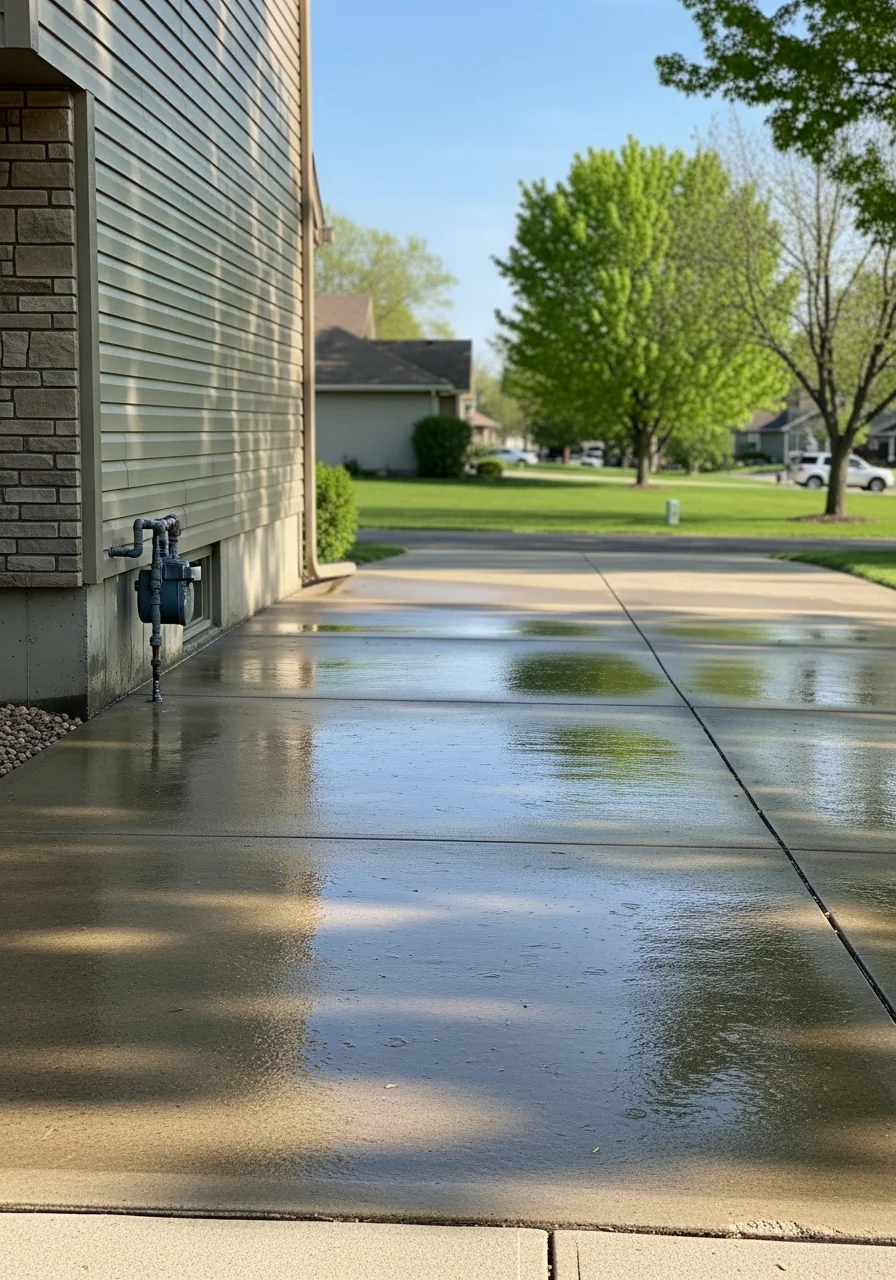 Close-up of a homeowner and service professional shaking hands in front of a Prior Lake residential property.